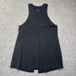 Lululemon Tank Top Womens 8 Black Speckled Racerback Split Back Running Yoga